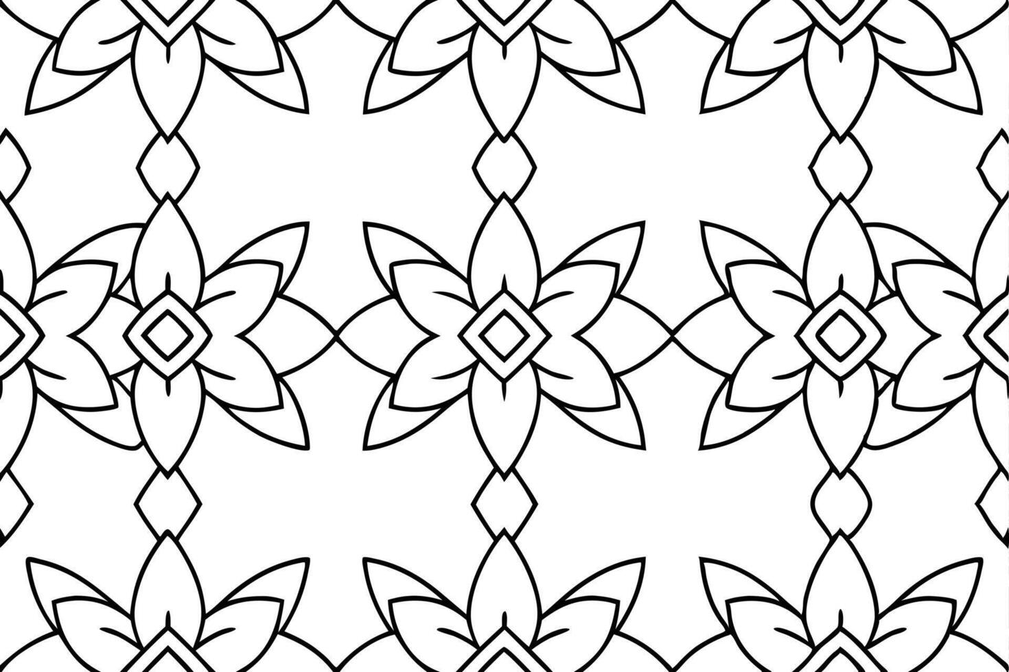 Black and White Floral Pattern Design in Adobe Illustrator vector