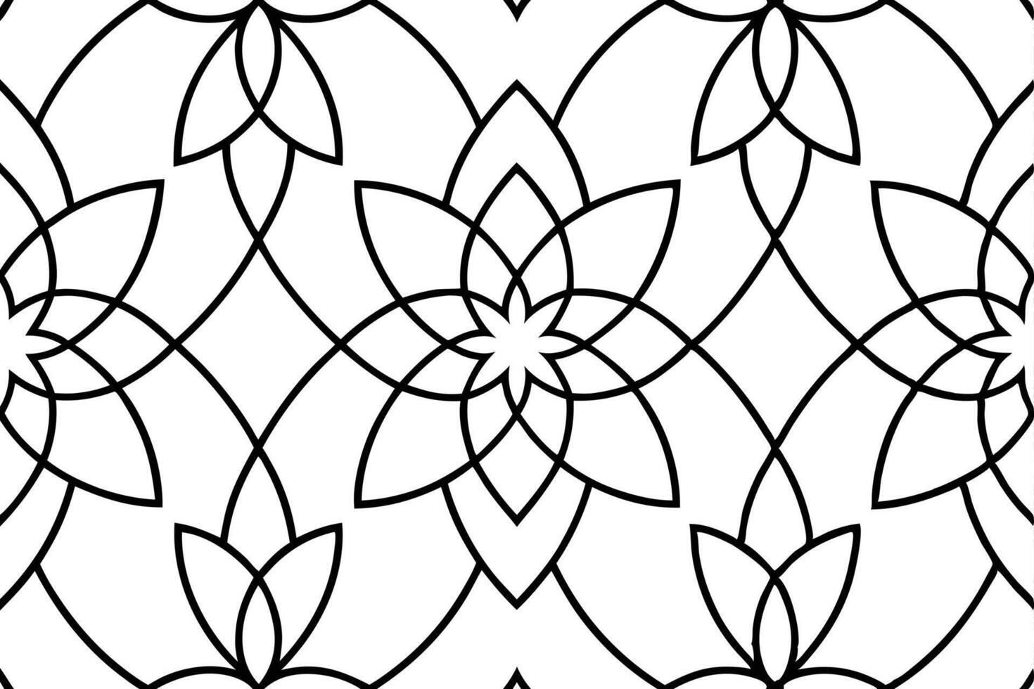 Intricate Black and White Floral Pattern Design in Adobe Illustrator vector