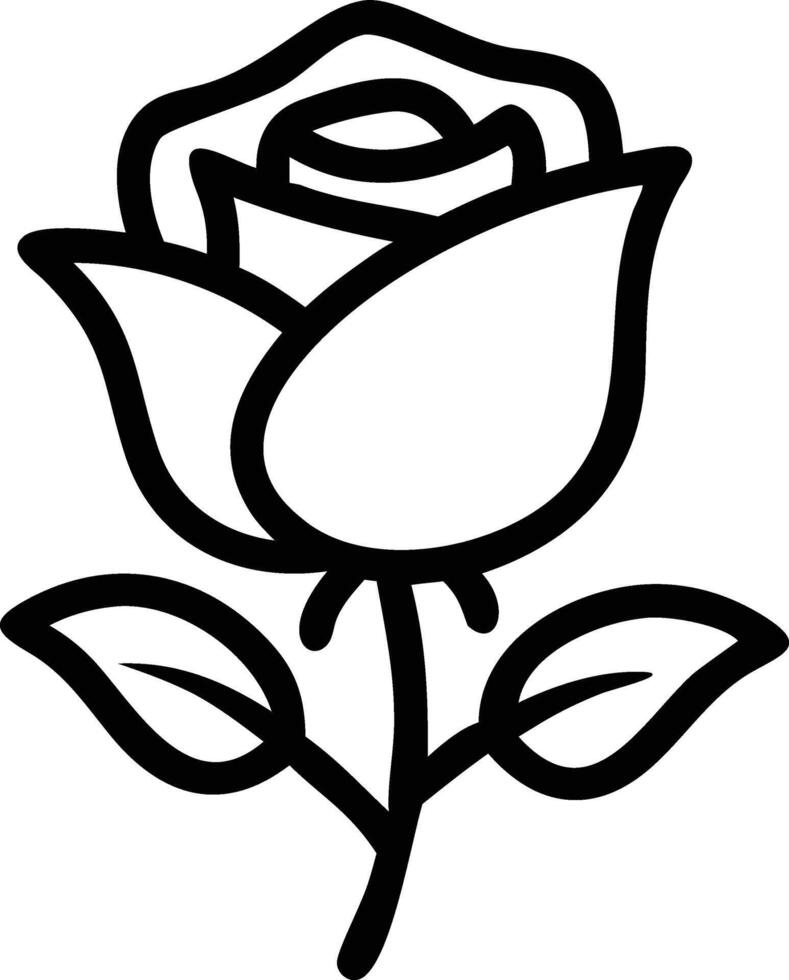 Elegant Black and White Rose Illustration in Adobe Illustrator vector