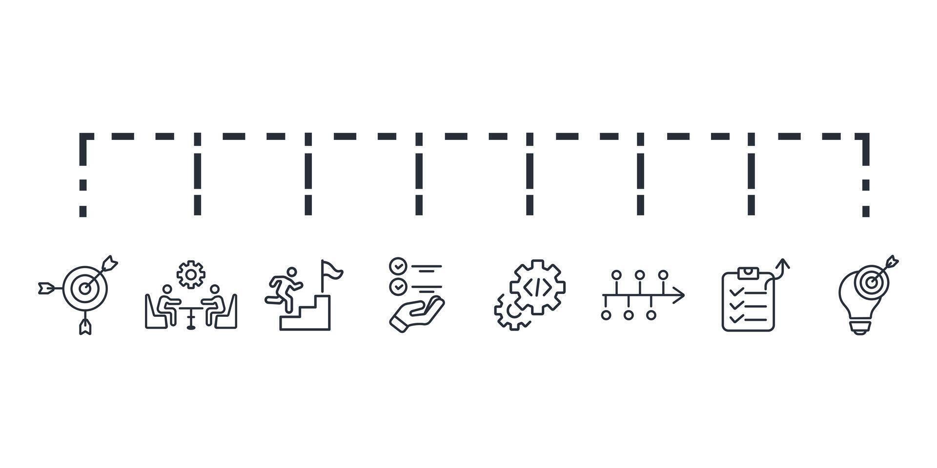 Action plan icon set..Editable stroke.linear style sign for use web vector