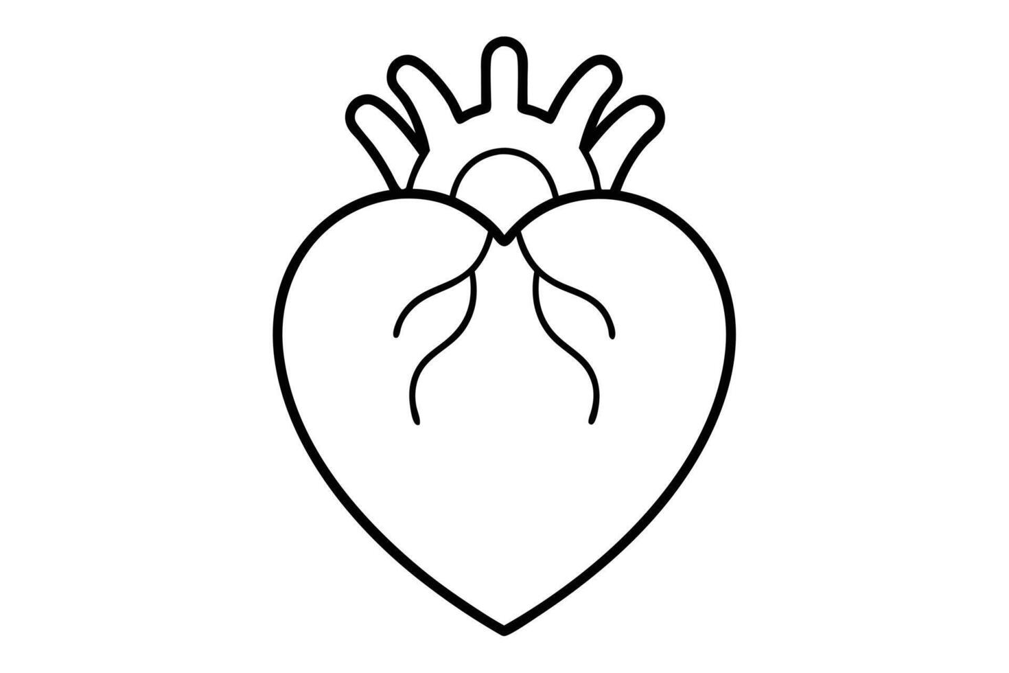 Simple Line Art Heart Icon vector