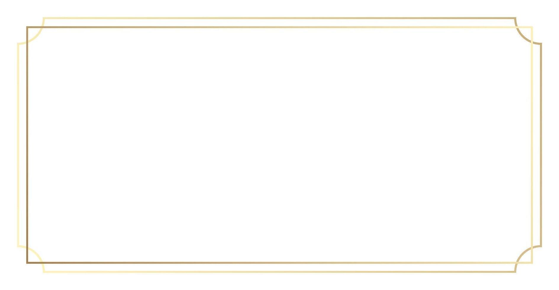 Simple and refined gold frame featuring a luminous gradient touch. vector