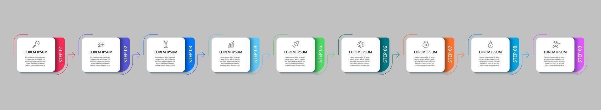 Infographic design business template with icons and 9 options or steps...... vector
