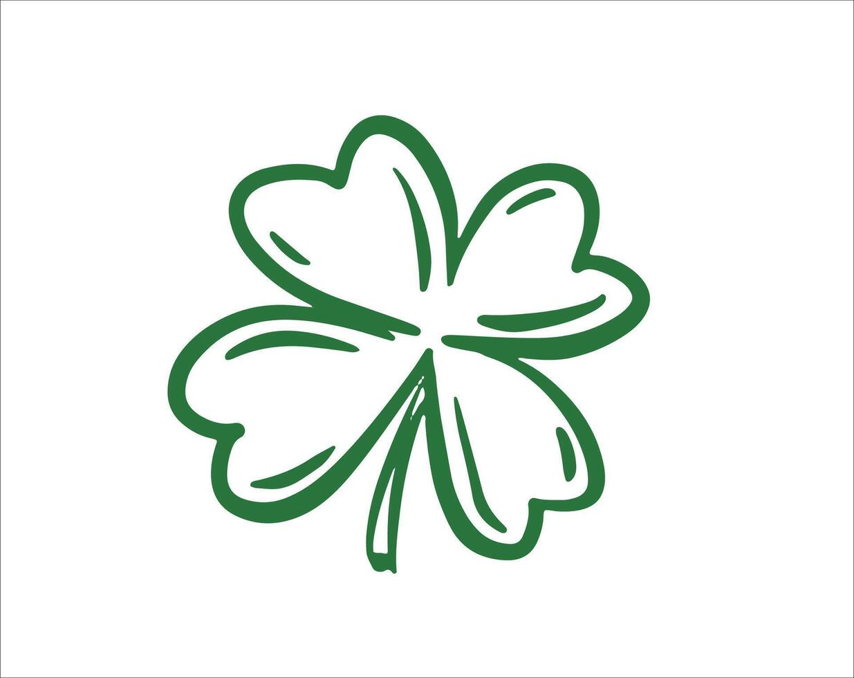 Saint Patricks Day, Green Clover on white, hand drawn illustrations. vector
