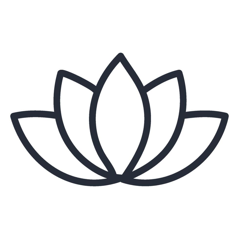 An elegant lotus flower in fine black ink-style lines vector
