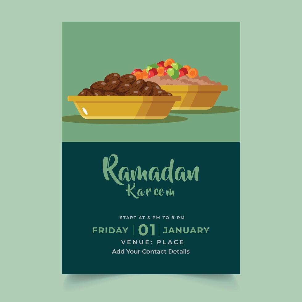 Iftar invitation template. vector