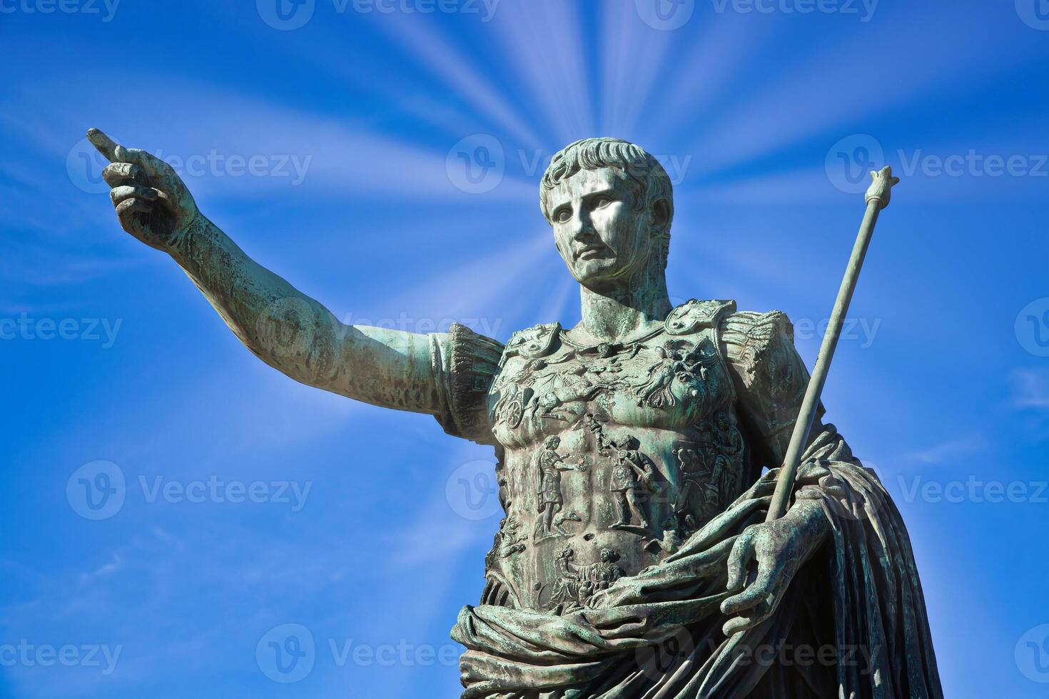 Julius Caesar, ancient statue in Rome, Italy. photo