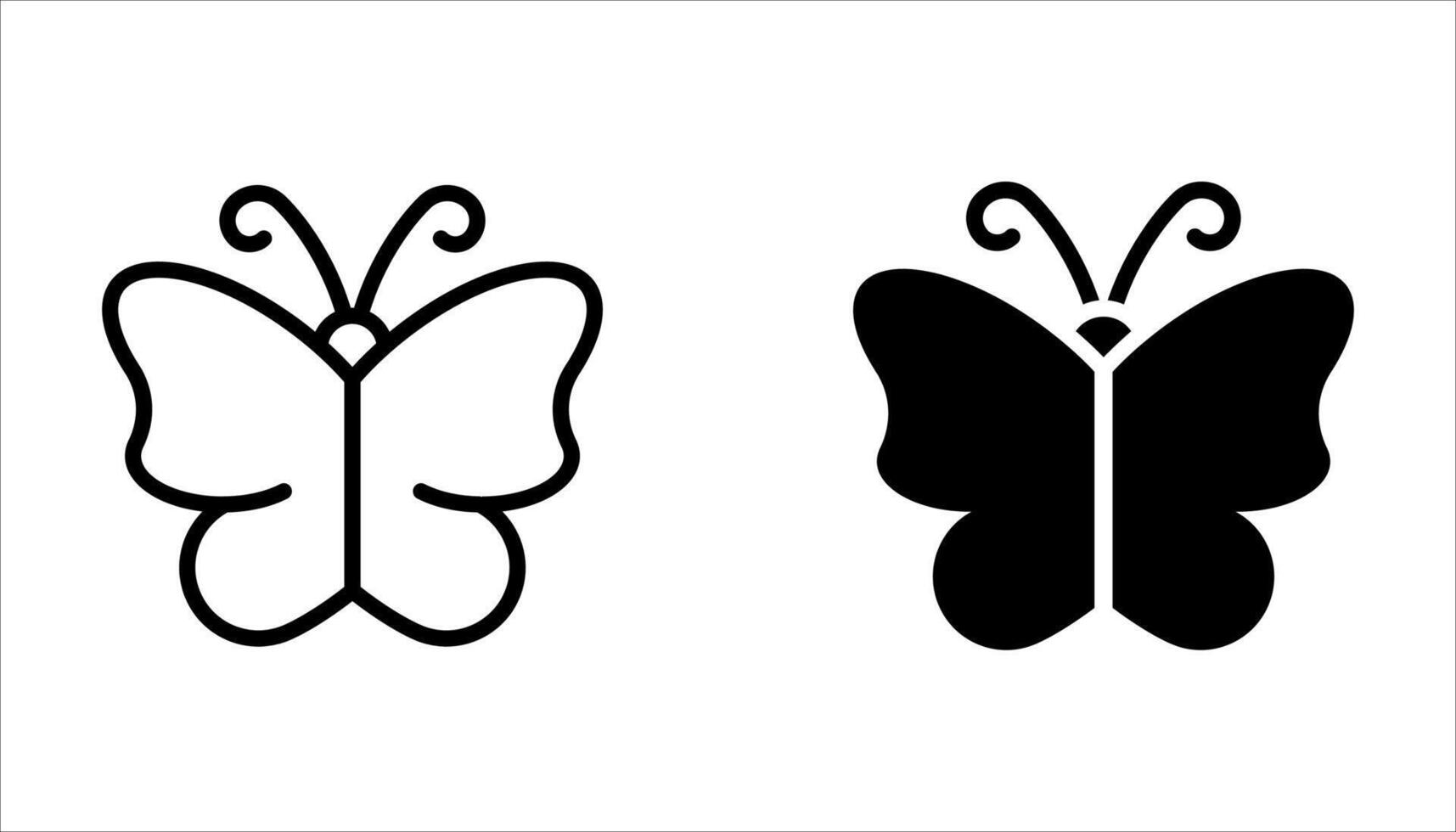 butterfly icon set, animal symbol vector