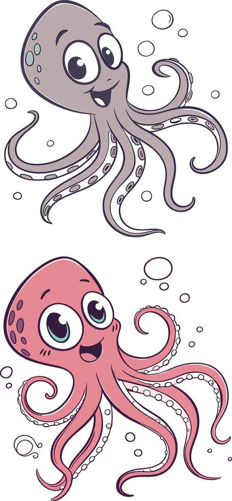 Colorful Marine Species Octopus vector