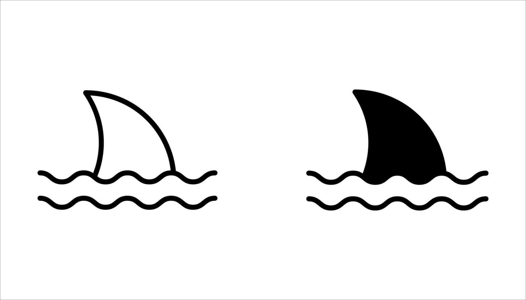 shark fin icon set. vector