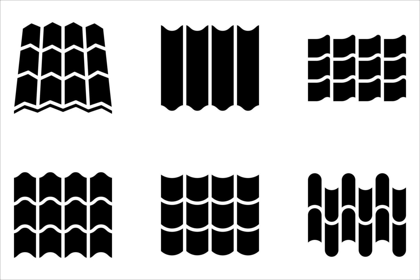 roof icon set on white background, vector