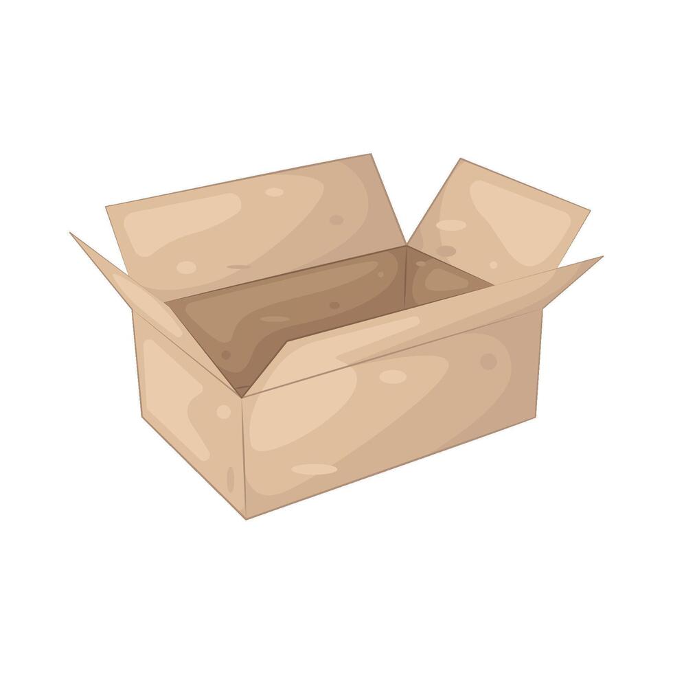 open cardboard box vector