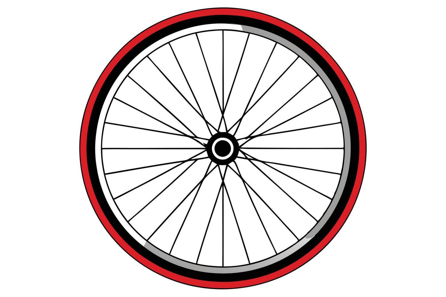 Illustration of a Red Bicycle Wheel vector