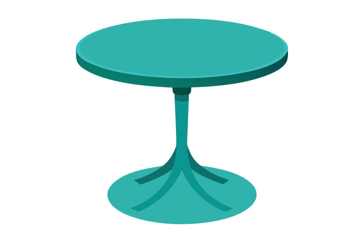 Teal Round Table Illustration for Interior Design vector