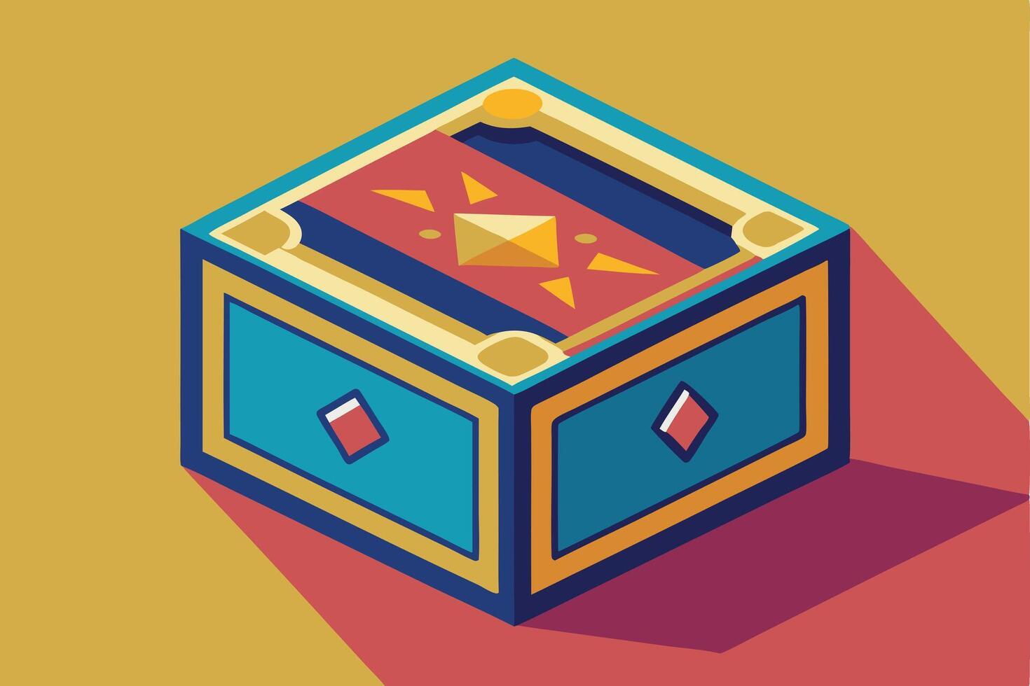 Colorful Isometric Treasure Chest Illustration vector
