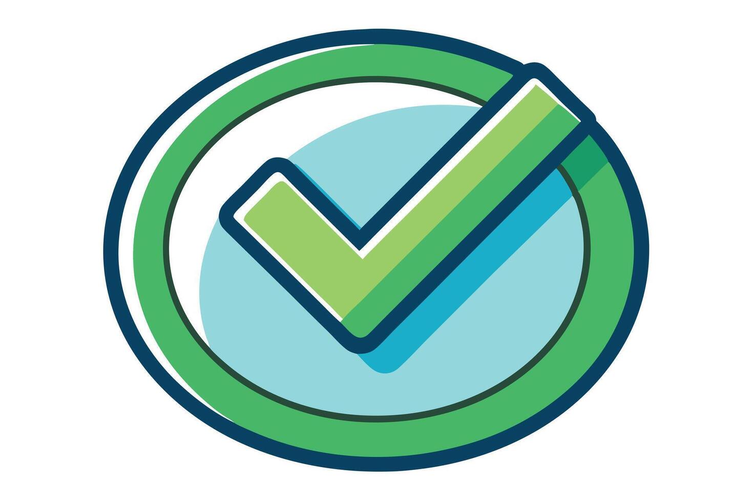 Animated checkmark graphic icon for website or app. vector