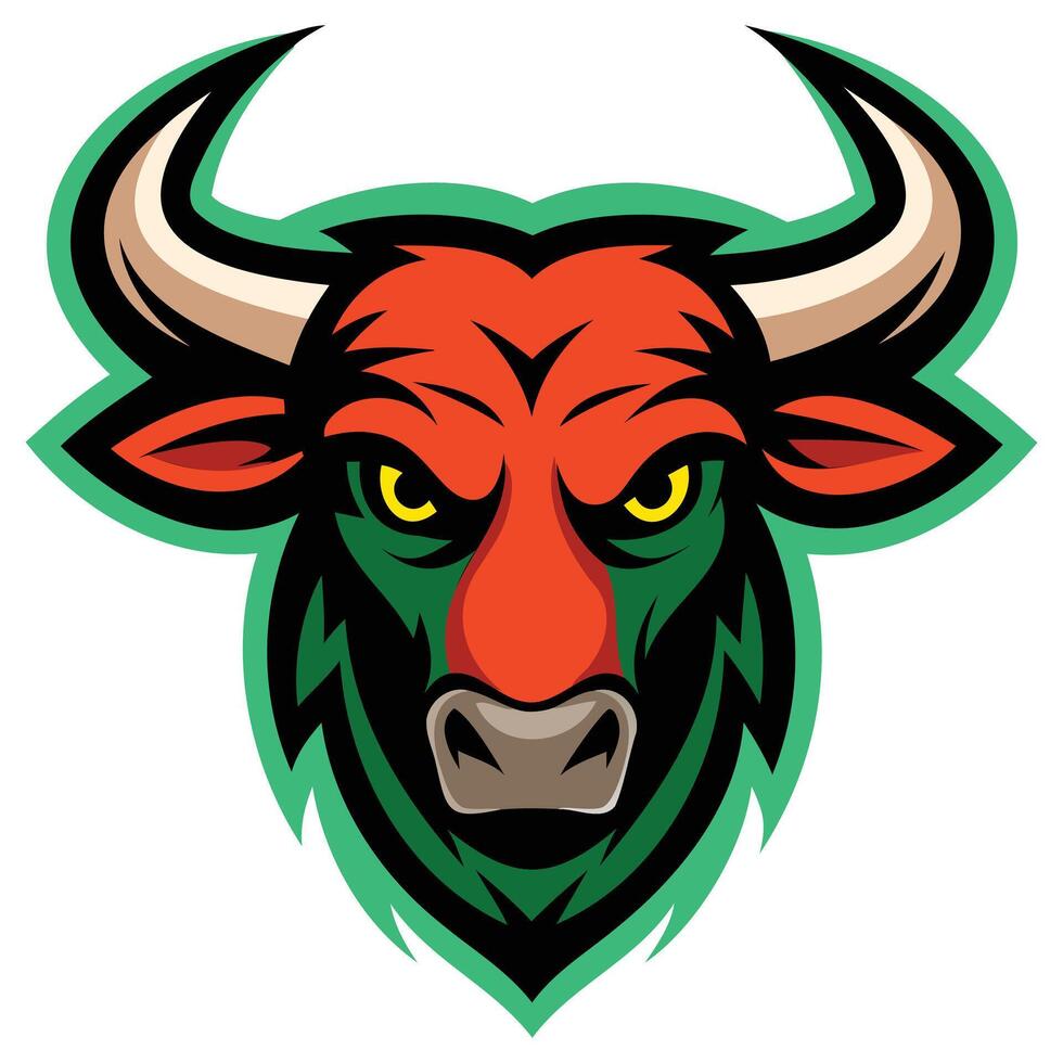 Modern Bull Mascot Logo Art vector