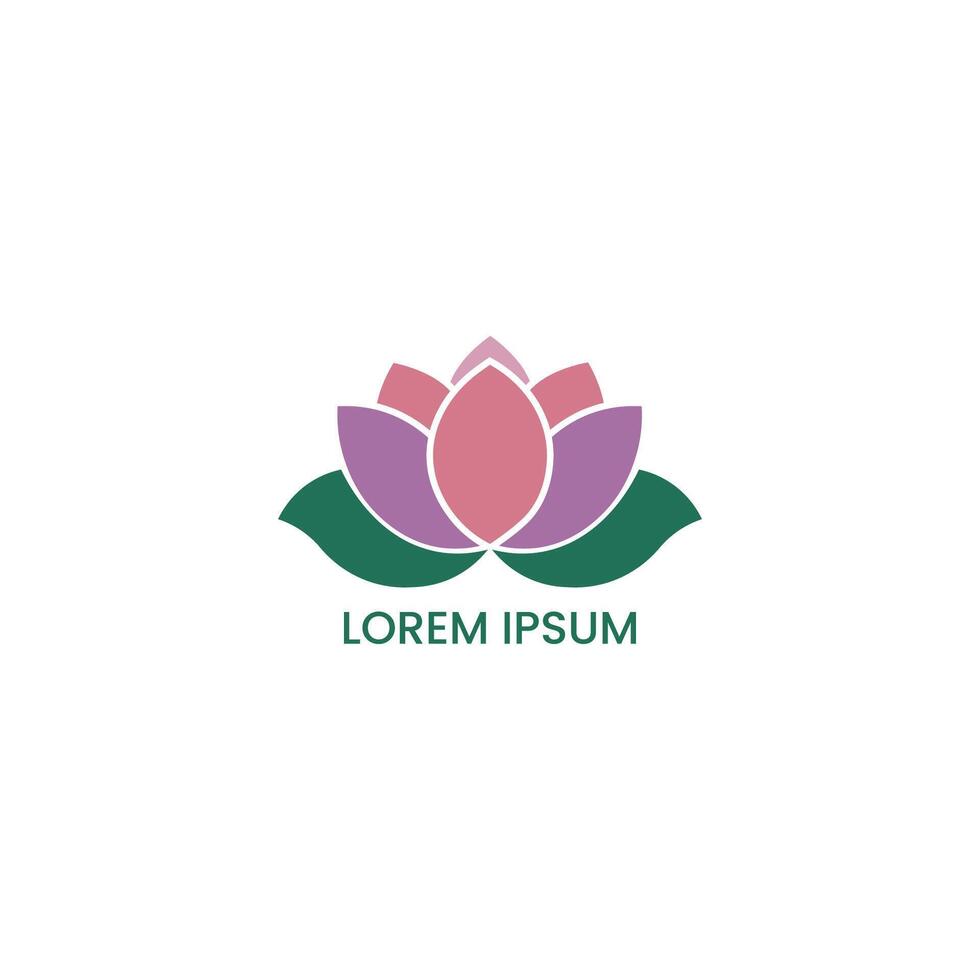 Beautiful Lotus Flower Logo Design vector