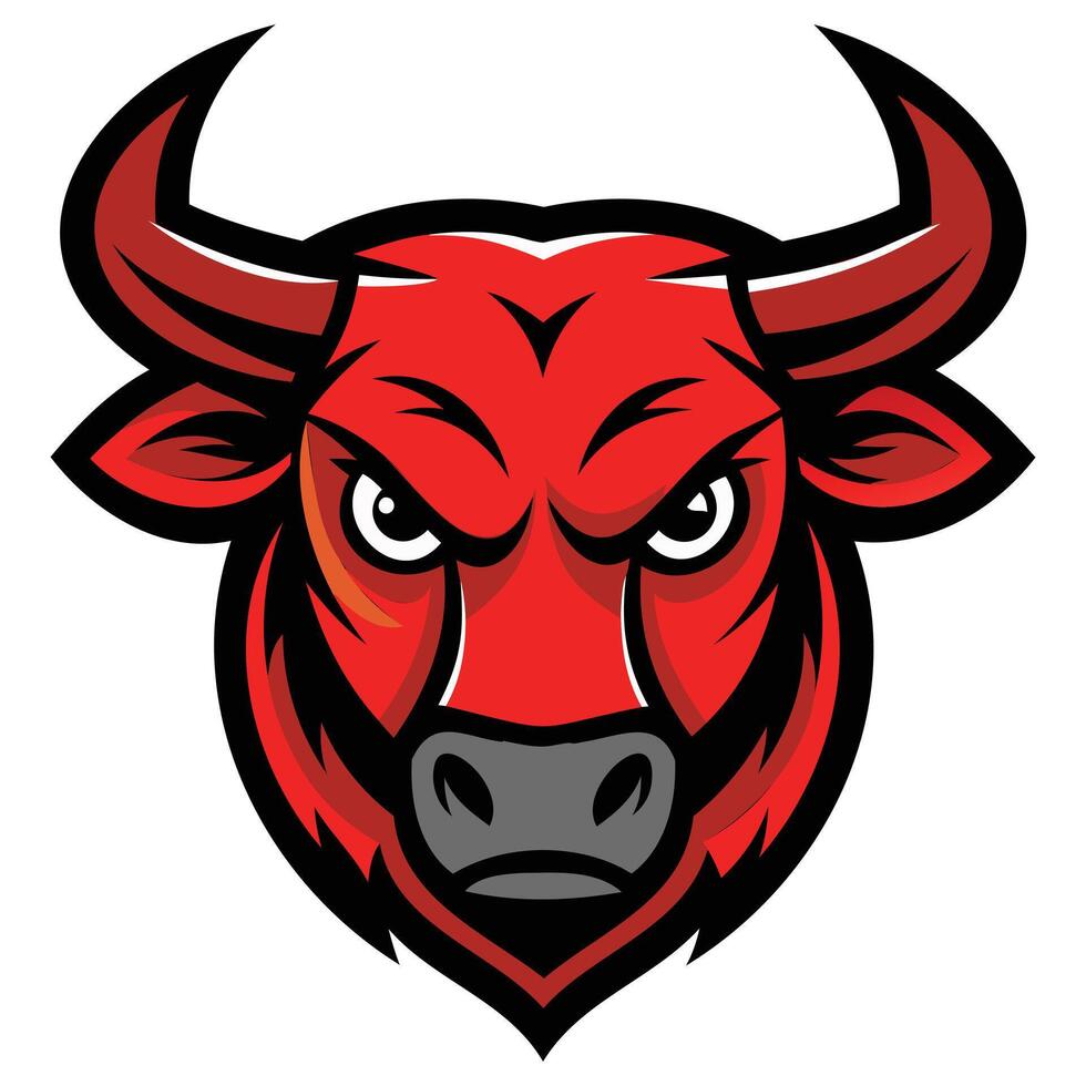Bold Bull Head Mascot Logo vector