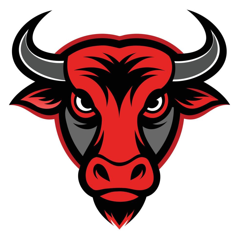 Powerful Bull Head Logo Design vector