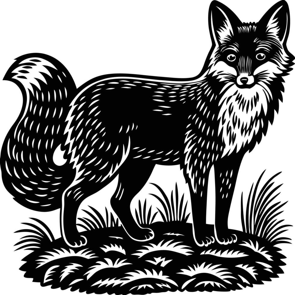 Fox icon silhouette illustration design. vector