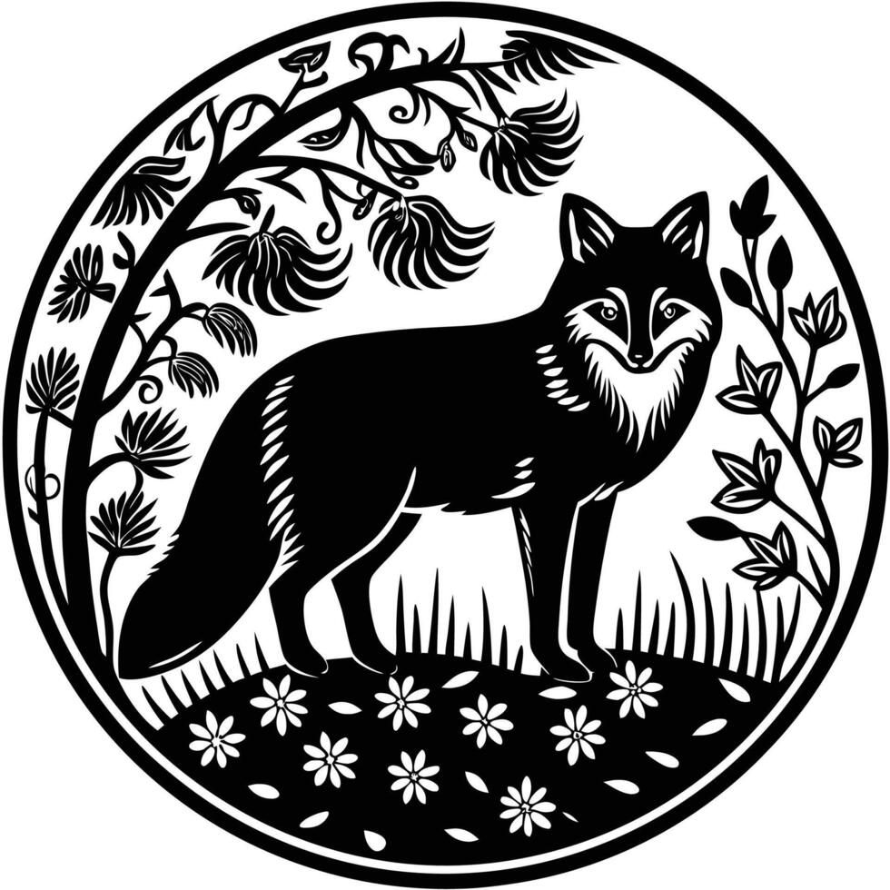 Fox head silhouette vector