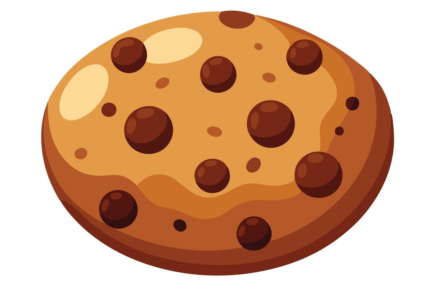 Delicious chocolate chip cookie graphic image. vector