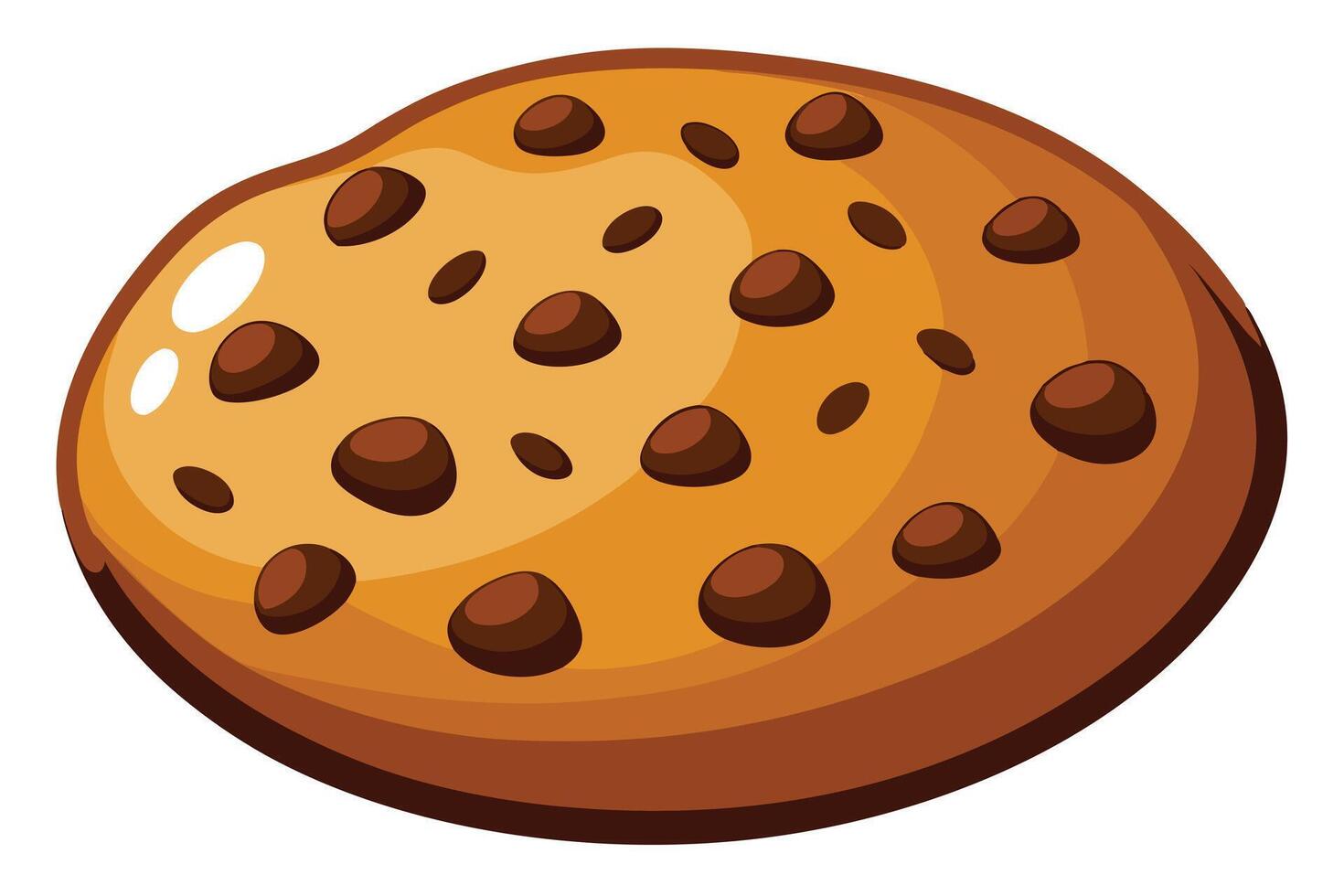 A Delicious chocolate chip cookie graphic image. vector