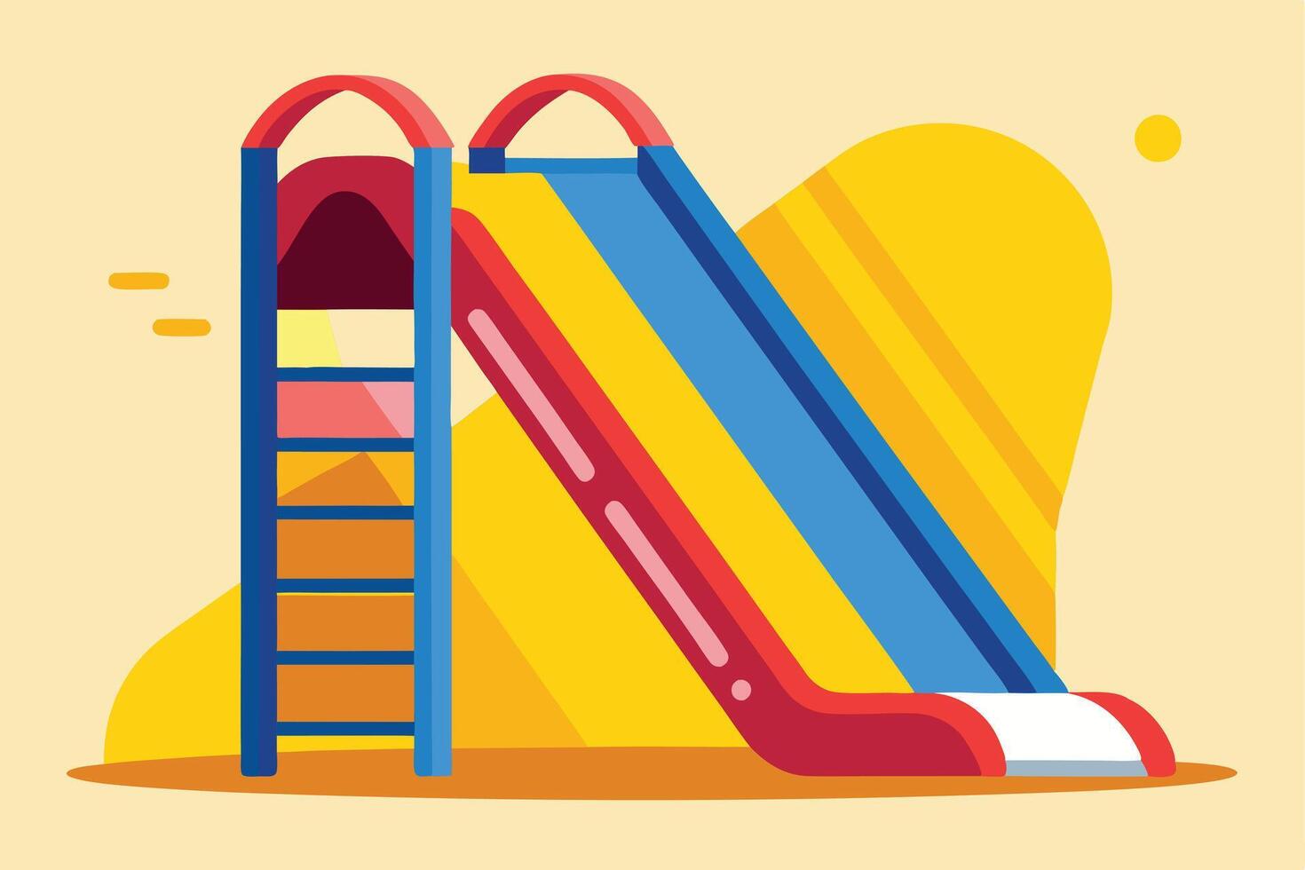 Colorful illustration of a playground slide with steps. vector