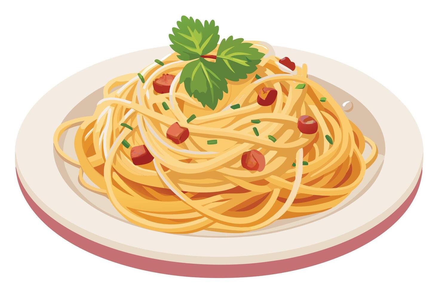 A Deliciously Appealing Plate of Spaghetti Carbonara vector