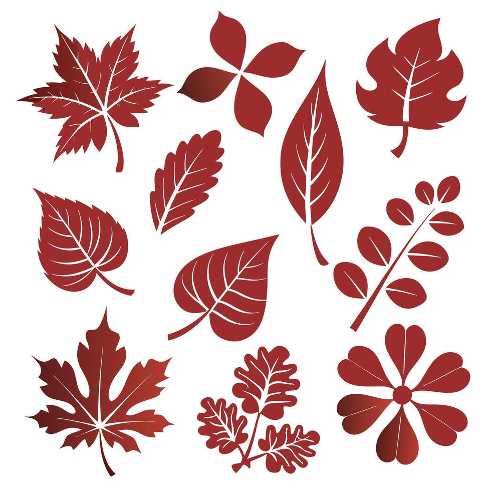 Flowers and Leaf Set Icon for Decorative Use. vector