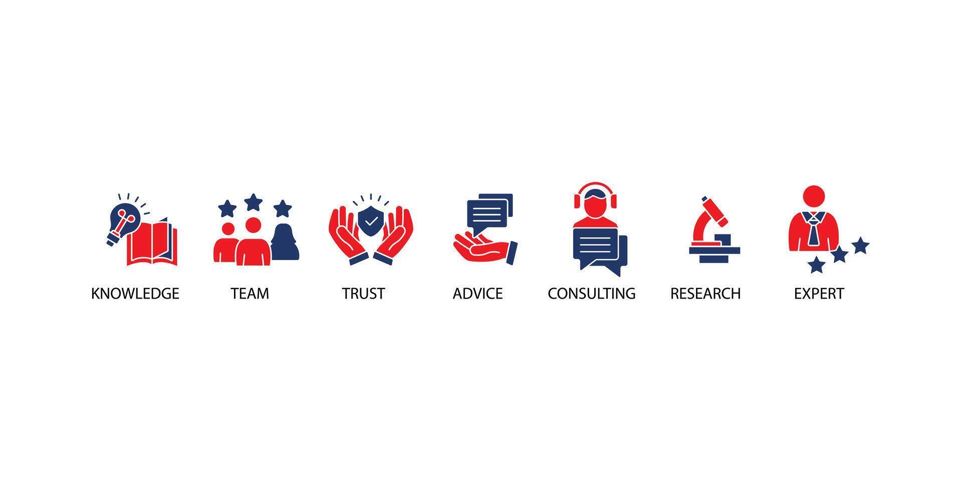 Expertise icons set isolated on White Background Flat style design vector