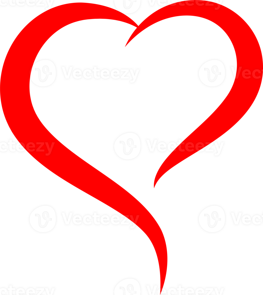 curve line red Hearts love valentine shape symbol icon illustration design png