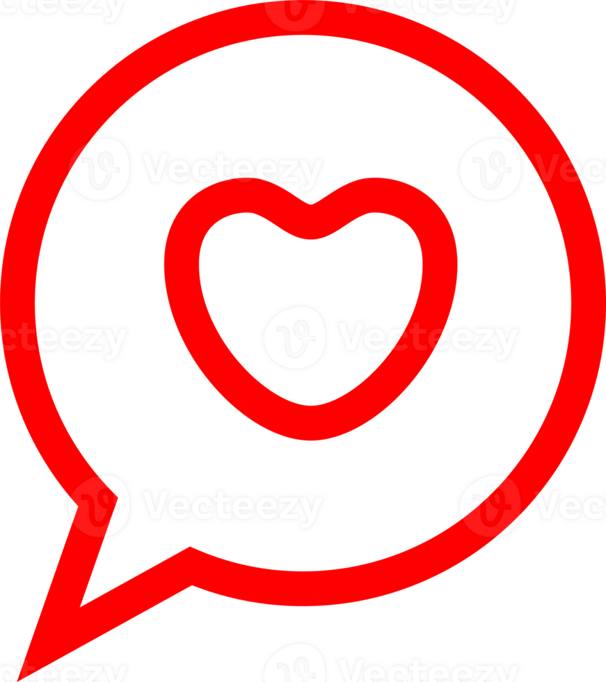 red Hearts love valentine shape symbol icon speech illustration design png