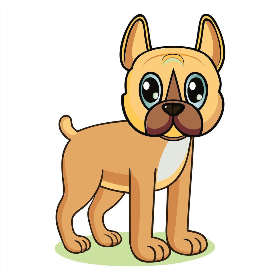 Bulldog standing color background vector