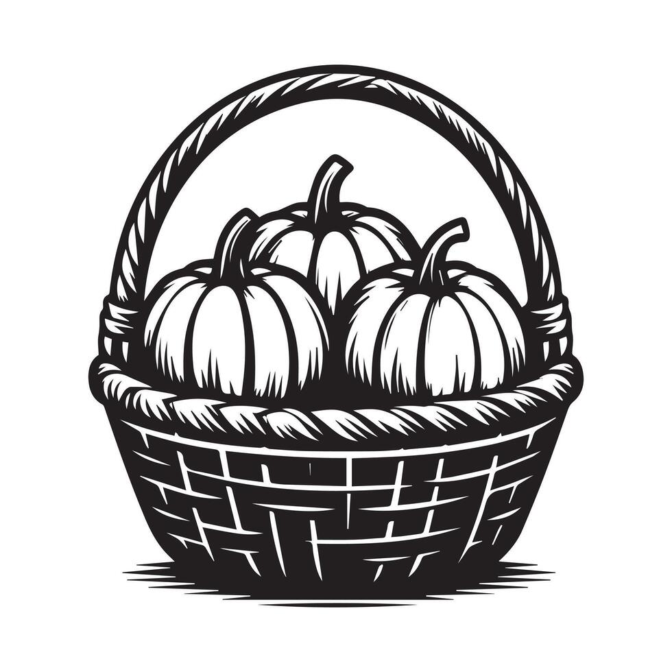 Pumpkin basket of SvgTransparent Background vector