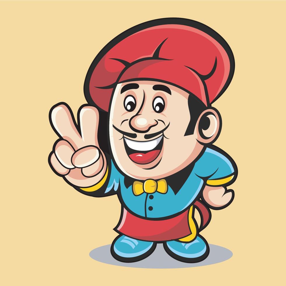 A very cute chef mascot vector