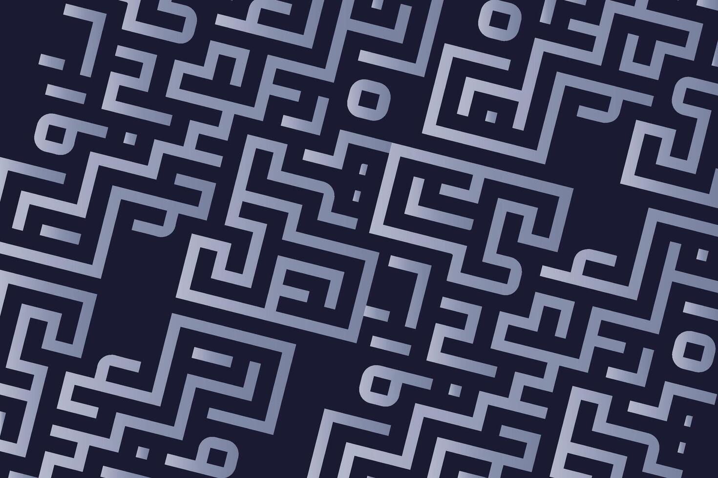 Abstract geometric pattern design featuring intricate maze-like shapes on a dark background vector