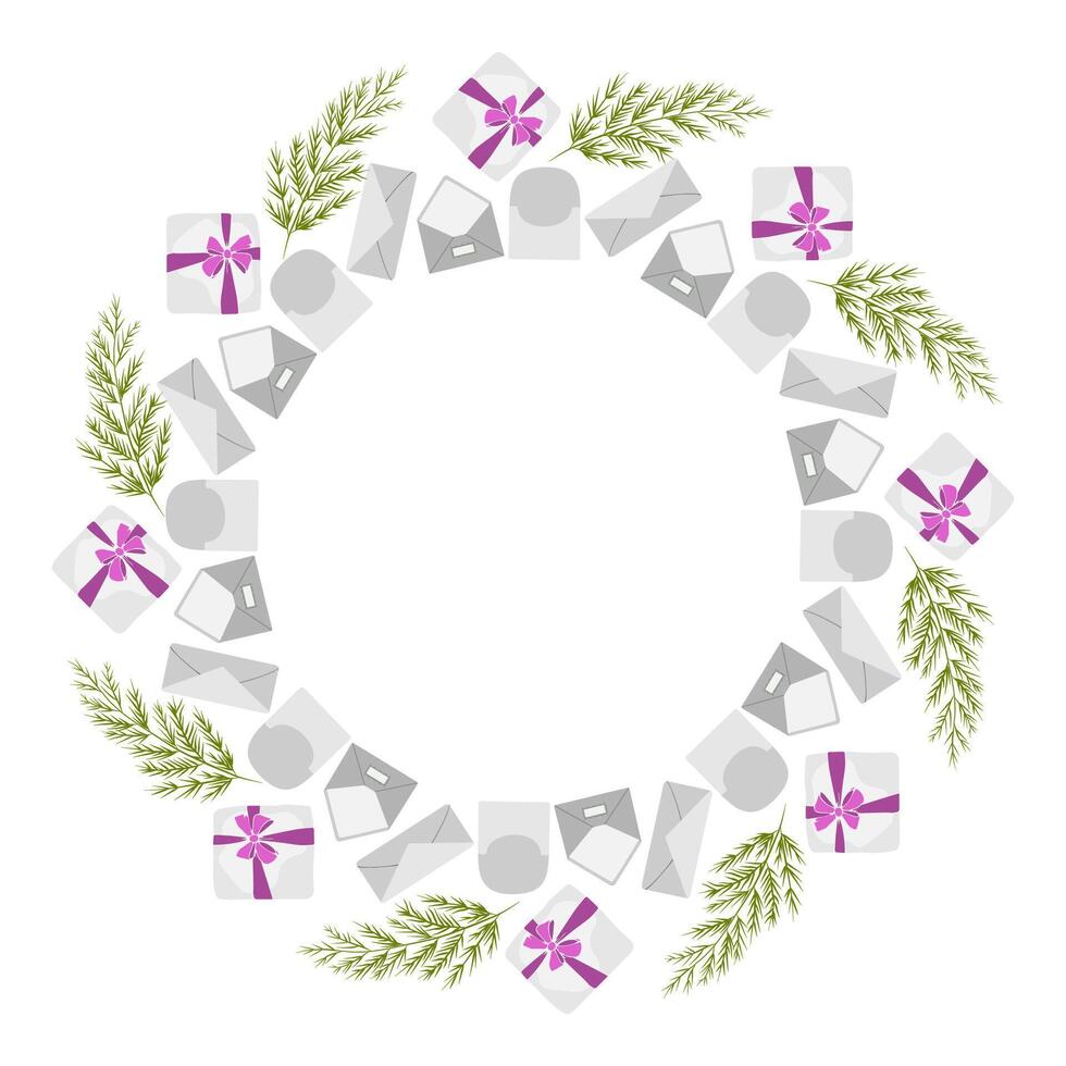 holidays gifts text frame, name, christmas, birthday. illustration vector