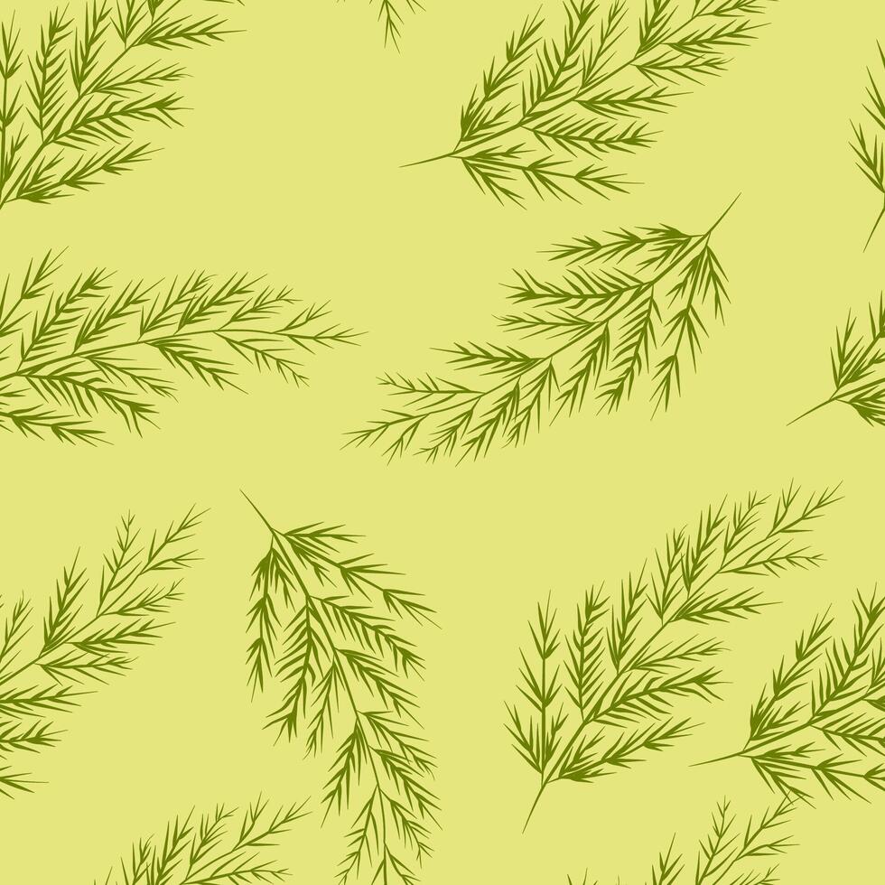 Seamless pattern background illustration of branches with leaves berries for decoration vector