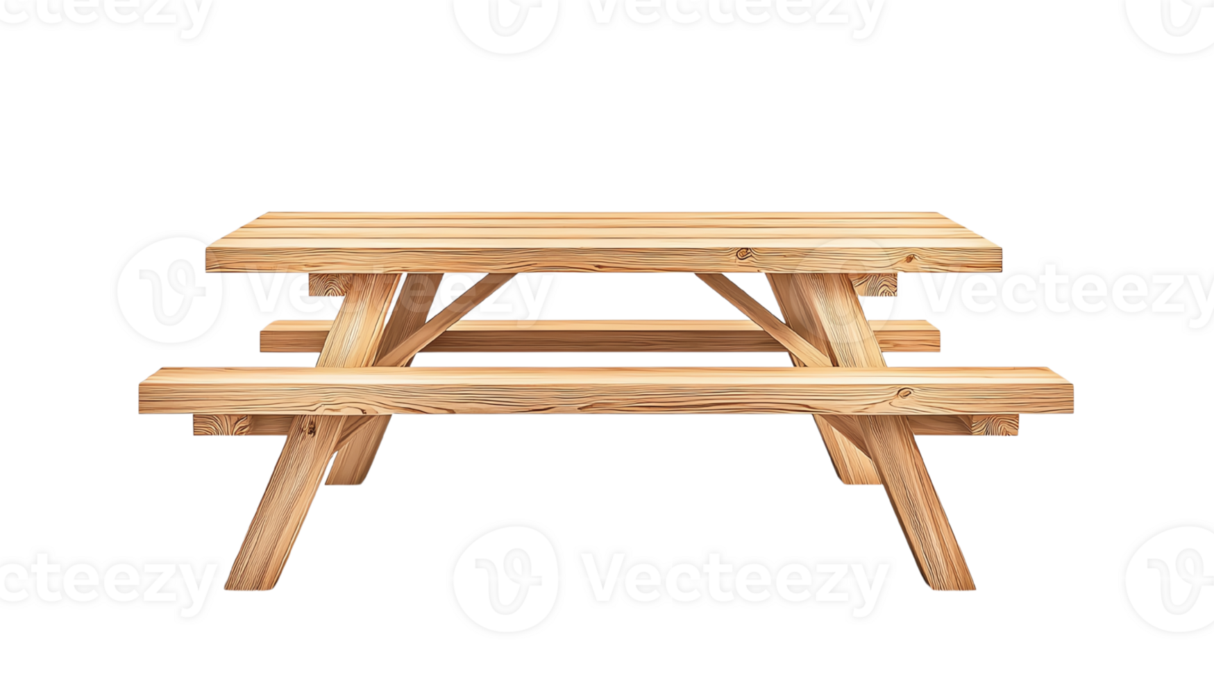 Wooden picnic table ideal for outdoor gatherings and leisure. png
