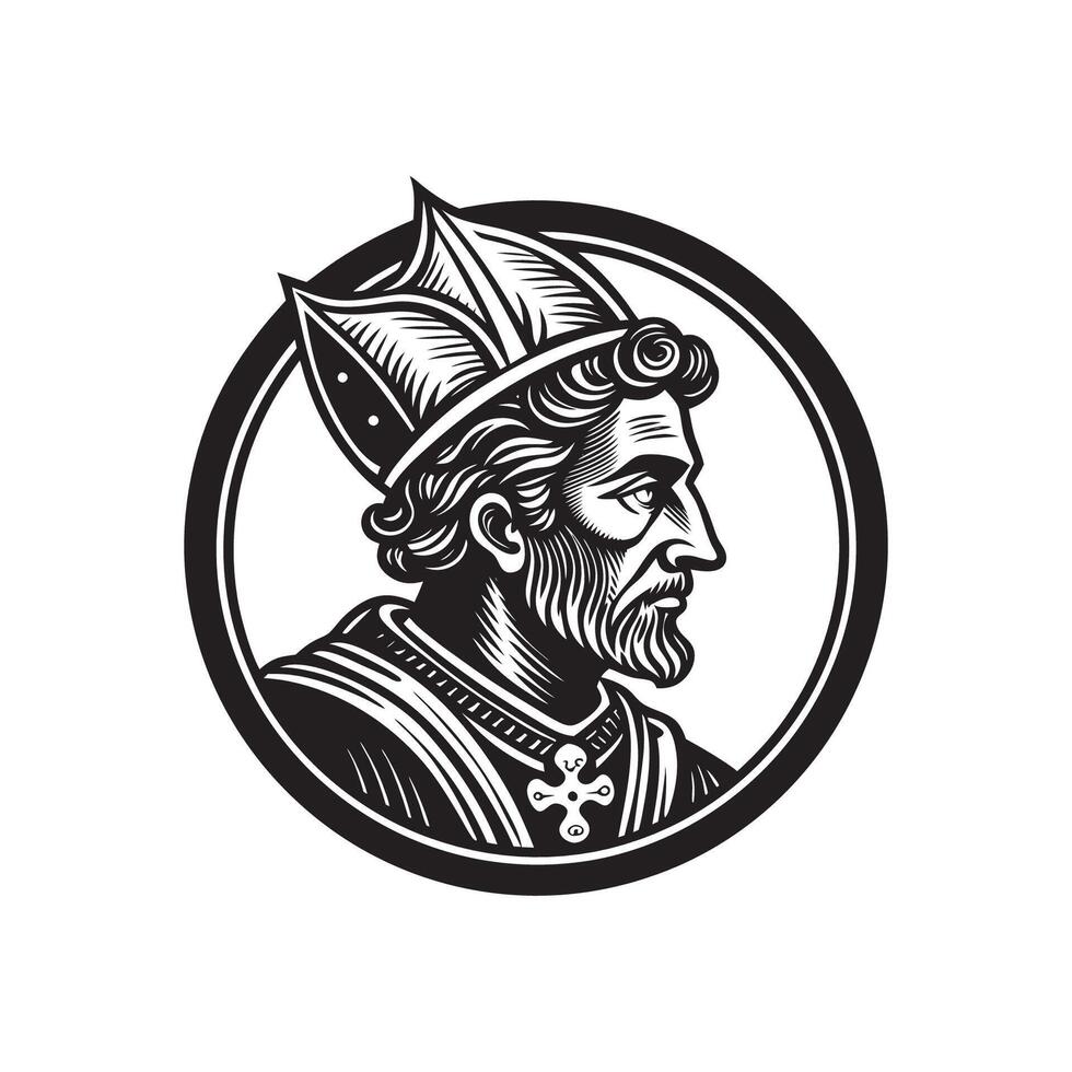 The king of the romans, king paul, in a round circle vector