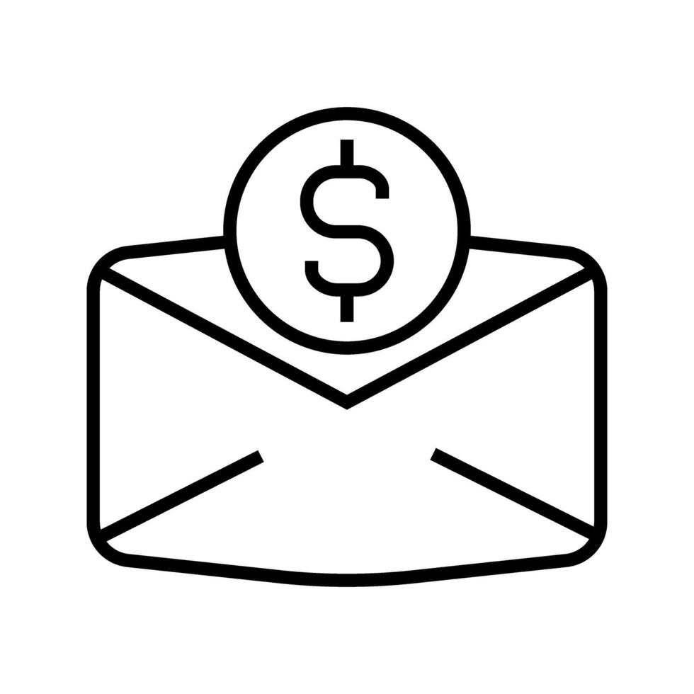 envelope with money symbol vector
