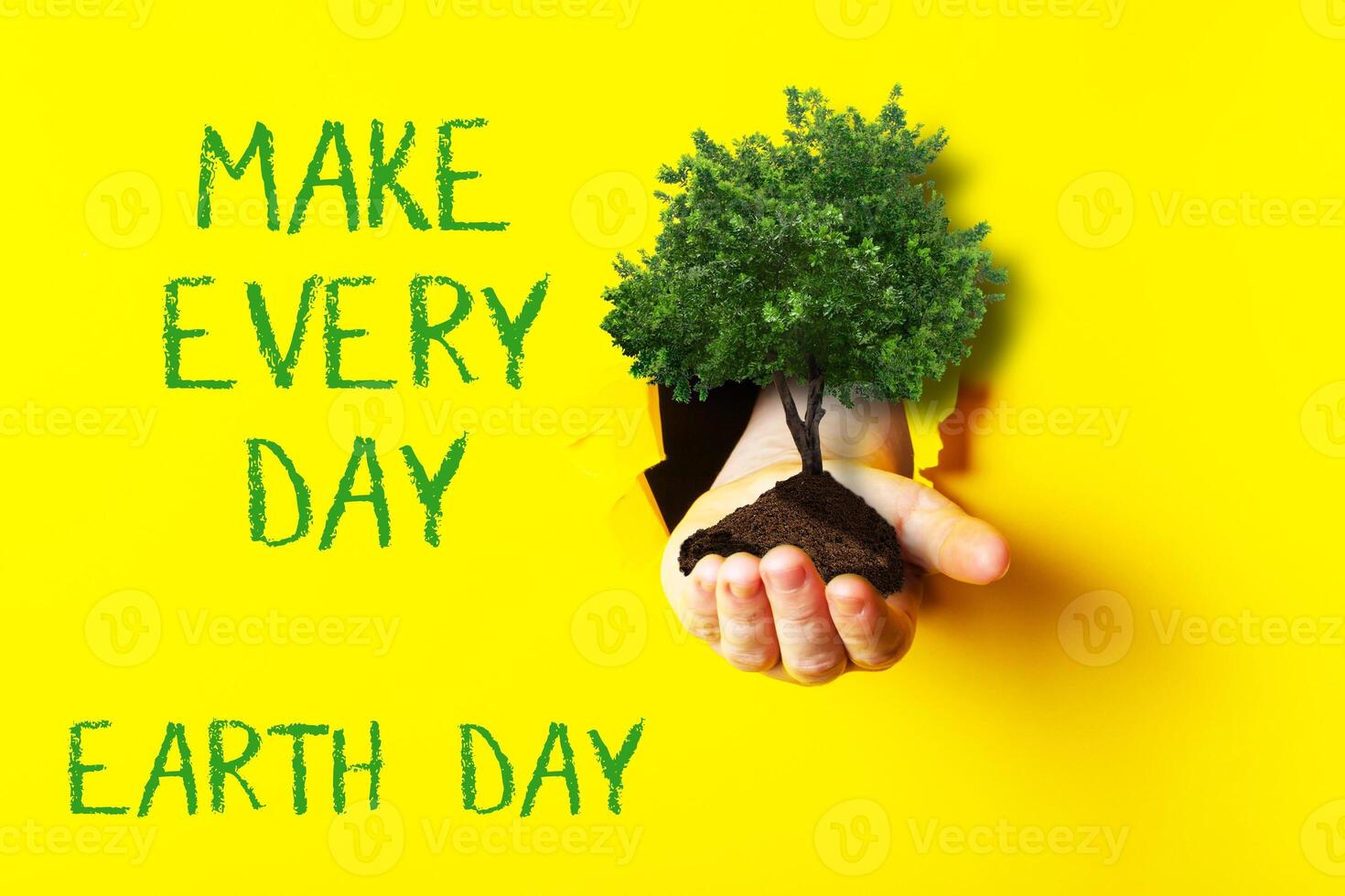 make every day text. Ecological concept of saving the planet photo