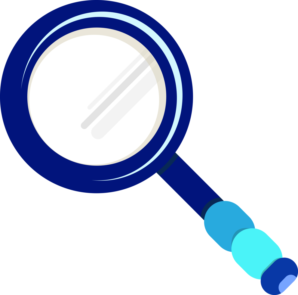 magnifying glass, search icon, blue magnifier free png