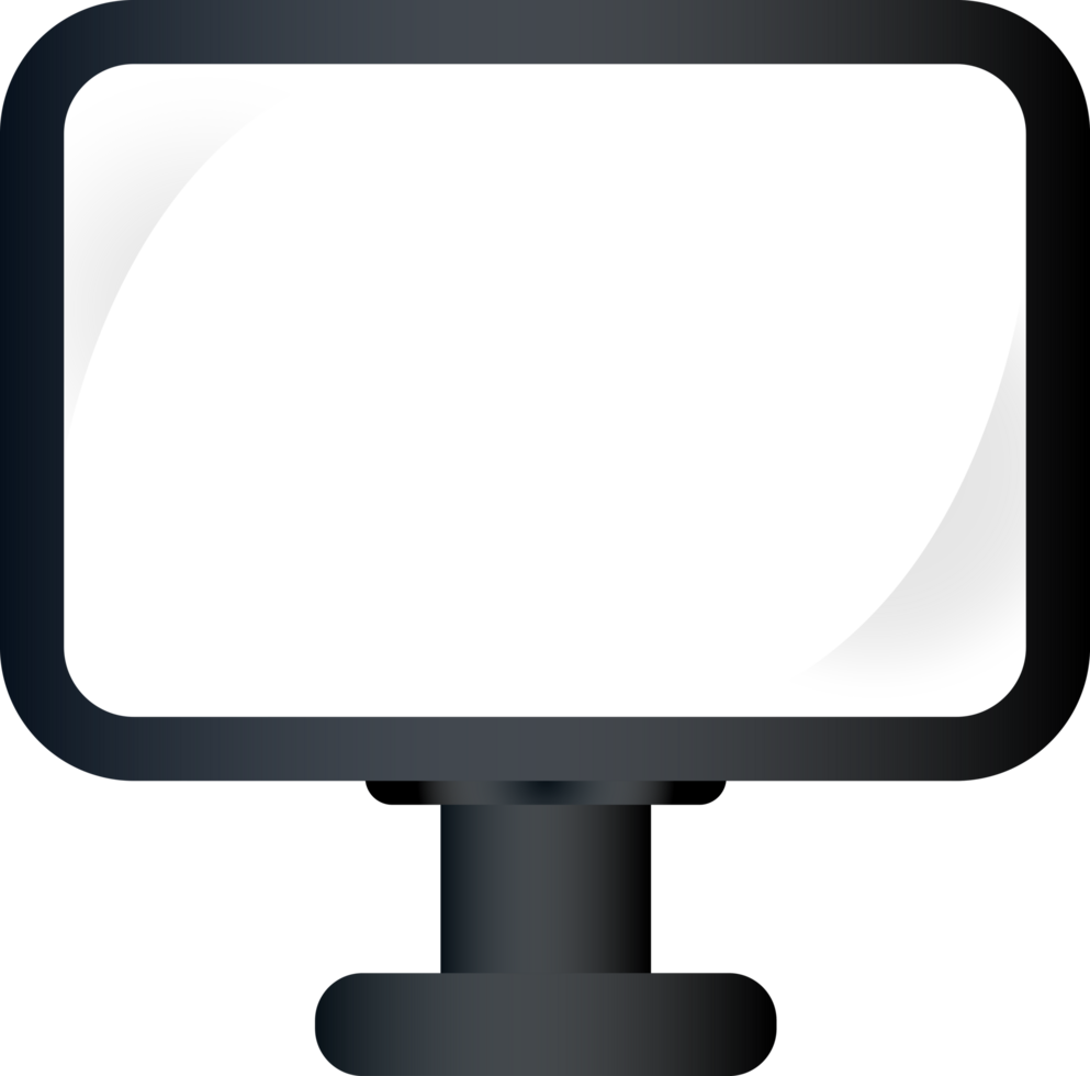transparent black screen, black monitor, 3D style monitor free png