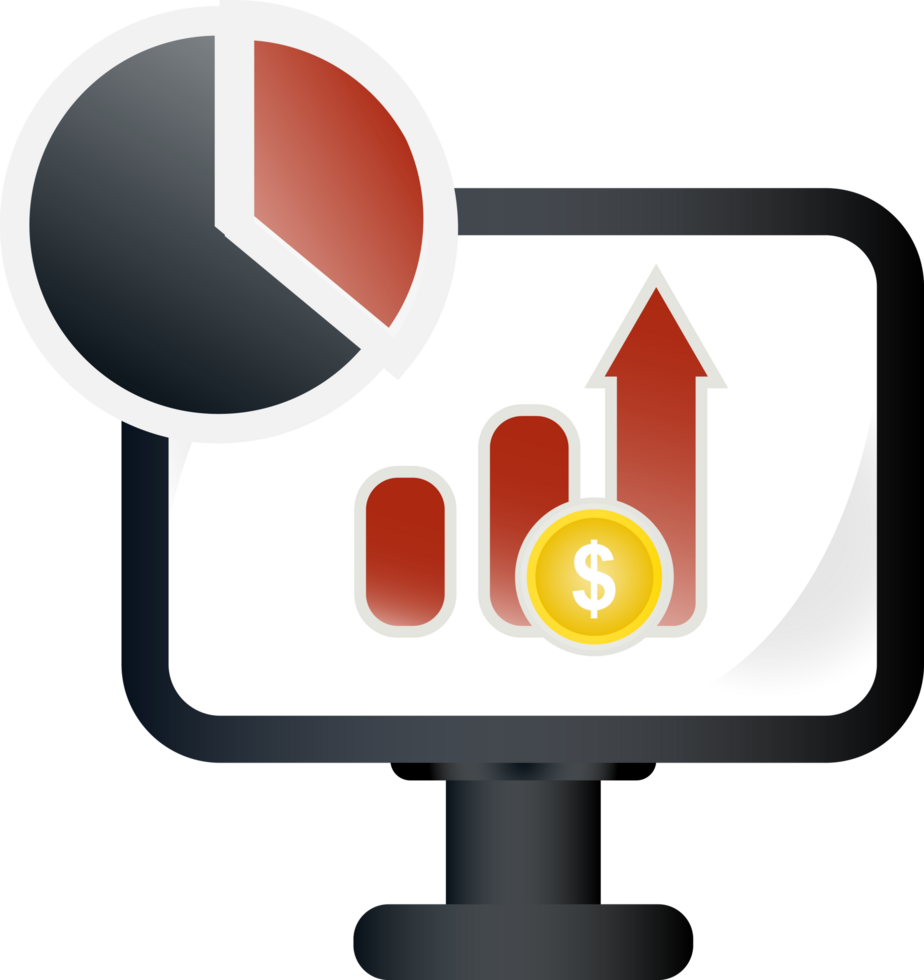 bussines graph on monitor background png