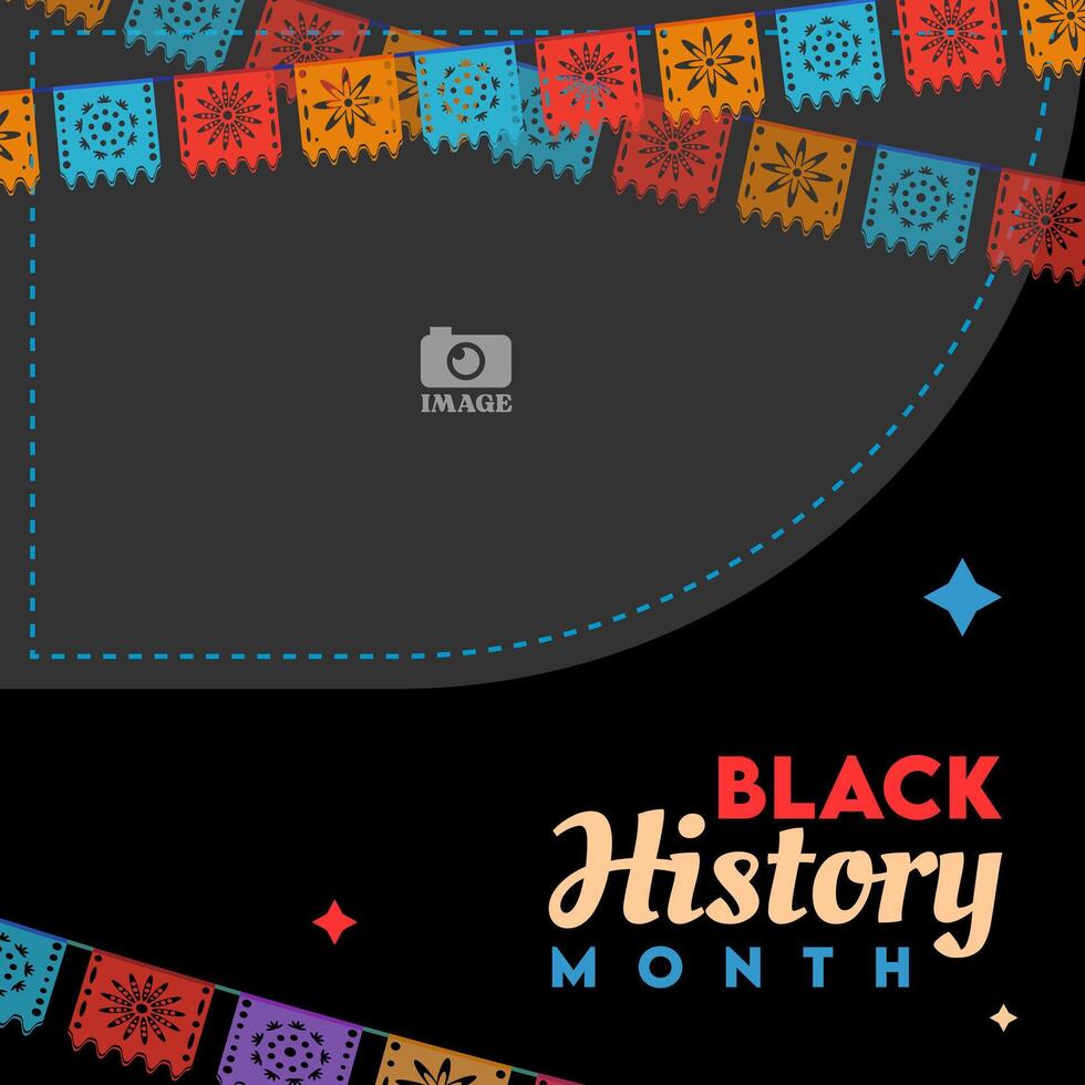 Black History Month social media. African American History. post to digital society vector