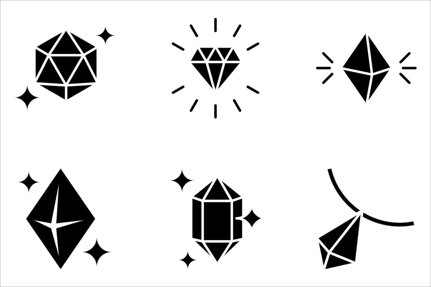 diamond icon set on white vector