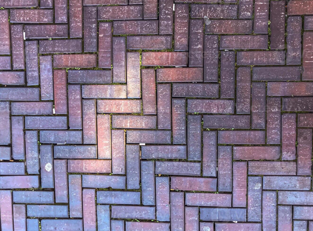 Brick wall with a zigzag pattern photo